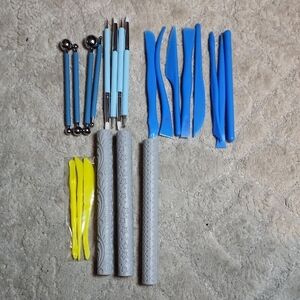 Crafting Tool Set with Blue and Yellow Tools